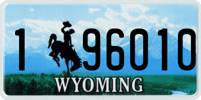 WY license plate 196010