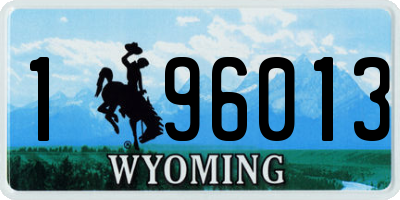 WY license plate 196013