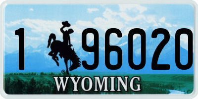 WY license plate 196020