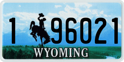 WY license plate 196021