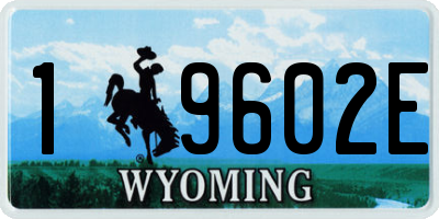 WY license plate 19602E