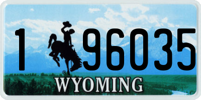 WY license plate 196035