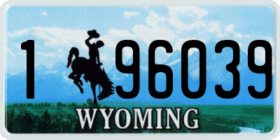 WY license plate 196039