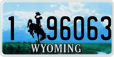 WY license plate 196063