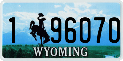 WY license plate 196070