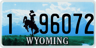 WY license plate 196072