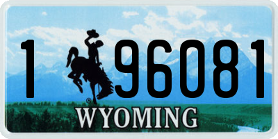 WY license plate 196081