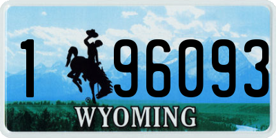 WY license plate 196093