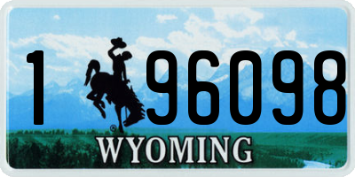 WY license plate 196098