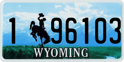 WY license plate 196103