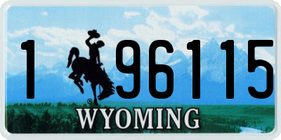 WY license plate 196115