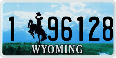 WY license plate 196128