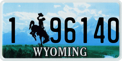 WY license plate 196140