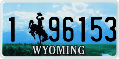 WY license plate 196153