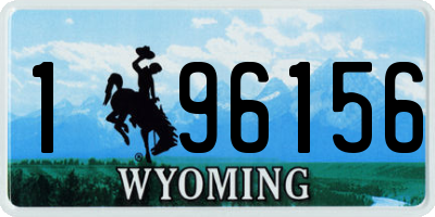 WY license plate 196156