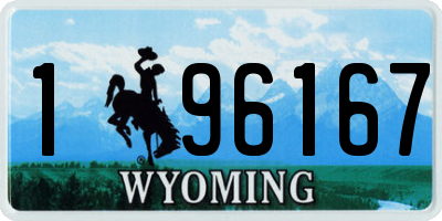 WY license plate 196167