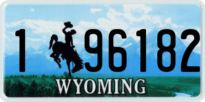 WY license plate 196182