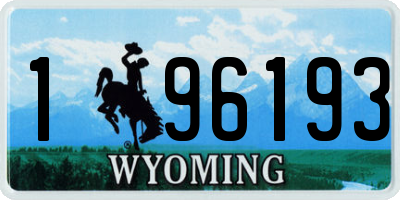 WY license plate 196193