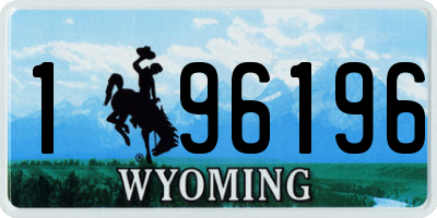 WY license plate 196196