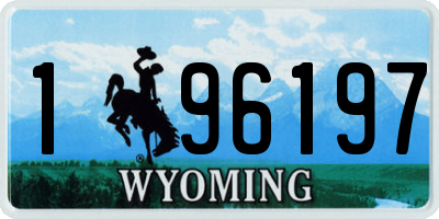 WY license plate 196197