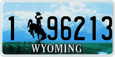 WY license plate 196213