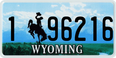 WY license plate 196216