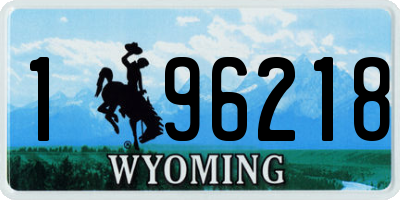 WY license plate 196218