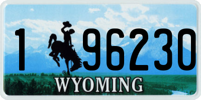 WY license plate 196230