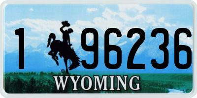 WY license plate 196236
