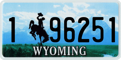 WY license plate 196251