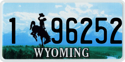 WY license plate 196252