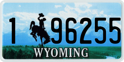 WY license plate 196255