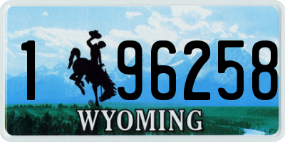 WY license plate 196258