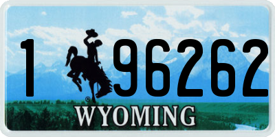 WY license plate 196262