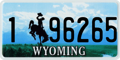 WY license plate 196265