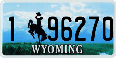 WY license plate 196270