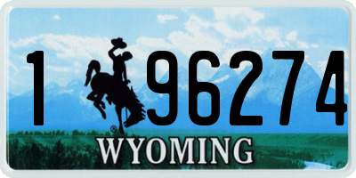 WY license plate 196274
