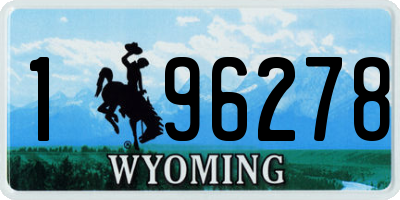 WY license plate 196278