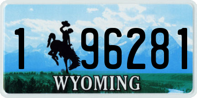 WY license plate 196281