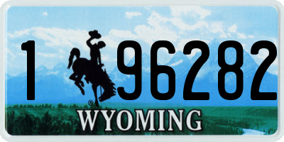 WY license plate 196282