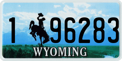 WY license plate 196283