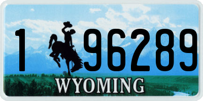 WY license plate 196289