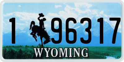 WY license plate 196317