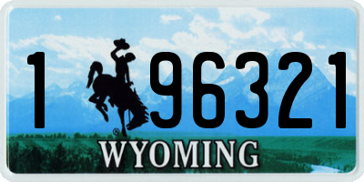 WY license plate 196321