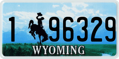 WY license plate 196329