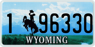 WY license plate 196330