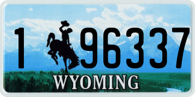 WY license plate 196337