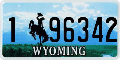 WY license plate 196342