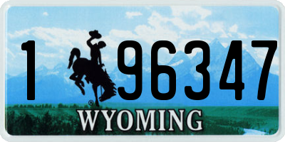 WY license plate 196347