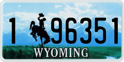WY license plate 196351